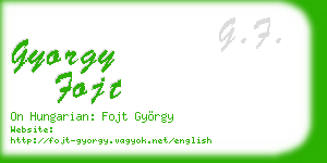 gyorgy fojt business card